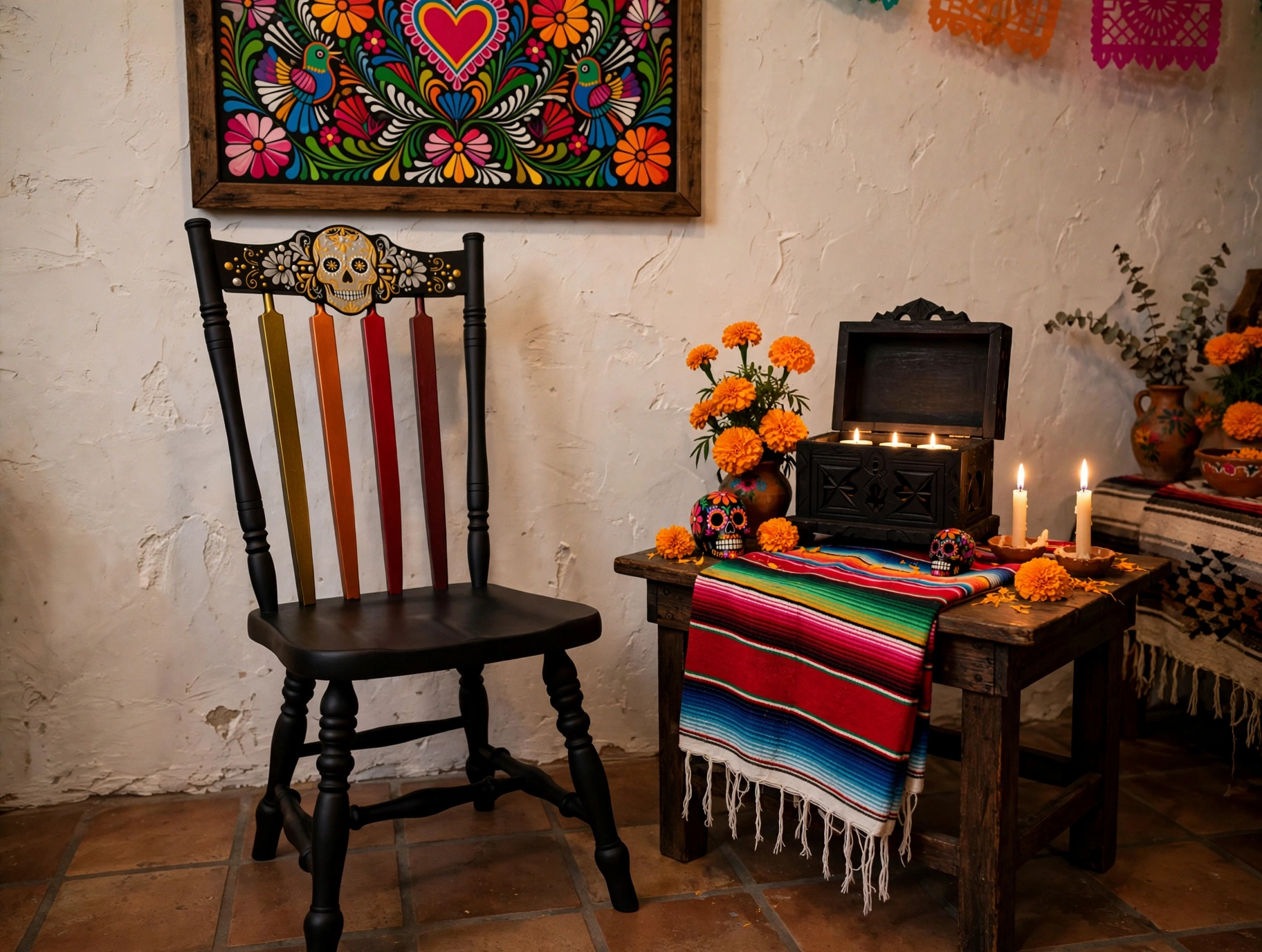 silla con calavera