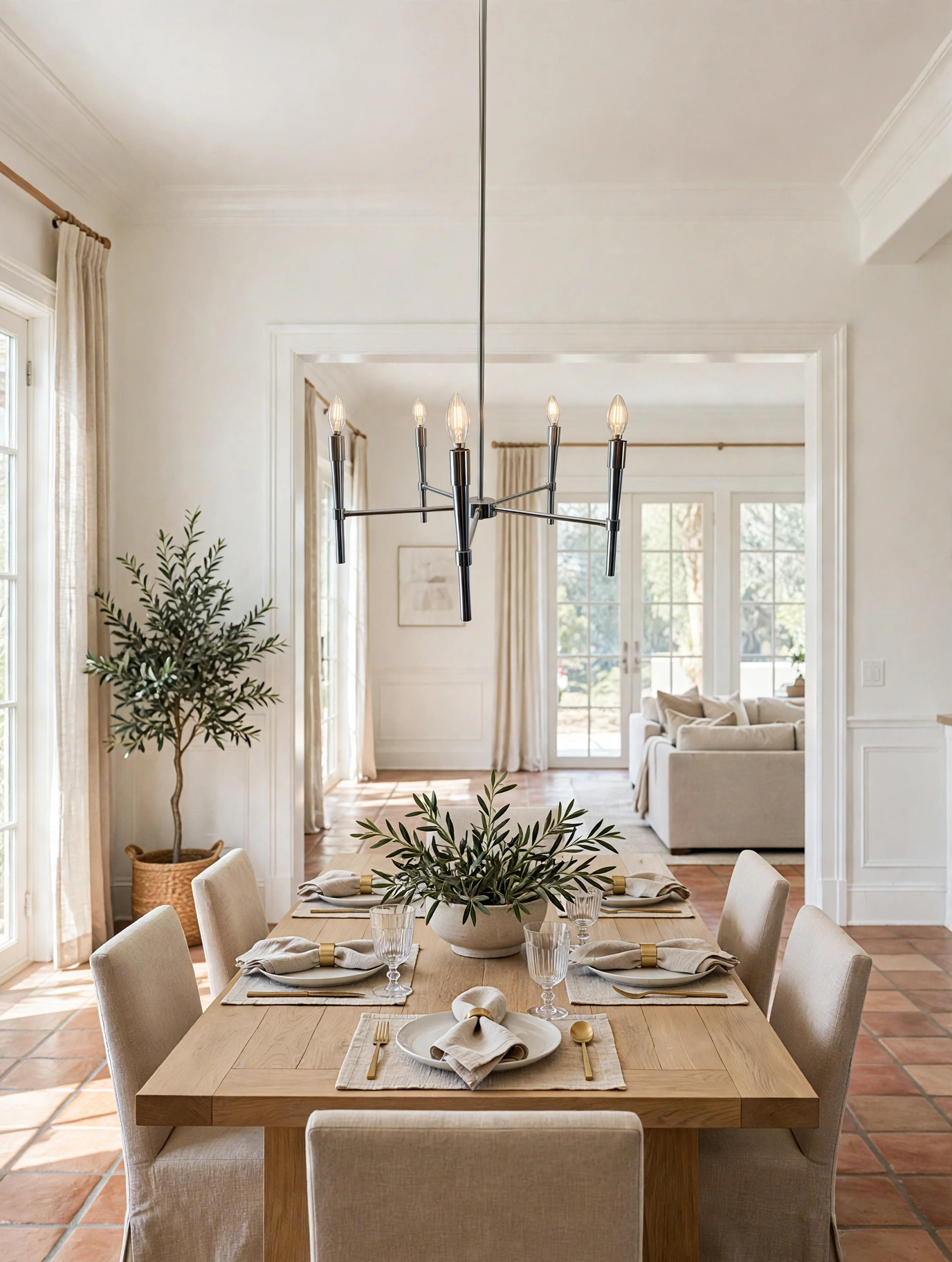 Modern 5-Arm Sputnik Chandelier