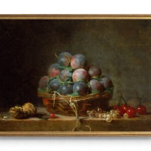 Basket of Plums-framed Chardin Basket of Plumbs – Framed French Country Print mockup 1