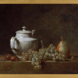 French Country Art Framed in McAllen Jean_Simeon_Chardin_-_Still_Life_with_Teapot_Grapes_Chestnuts_and_a_Pear_-large.